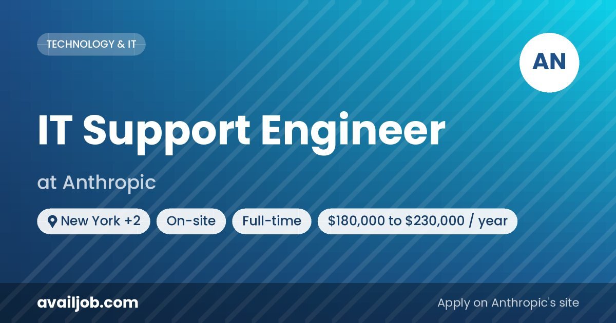 IT Support Engineer job at Anthropic in New York