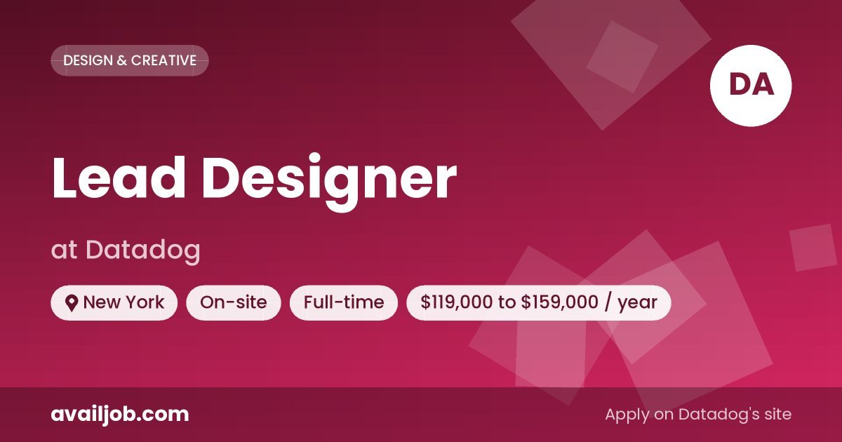 Lead Designer job at Datadog in New York