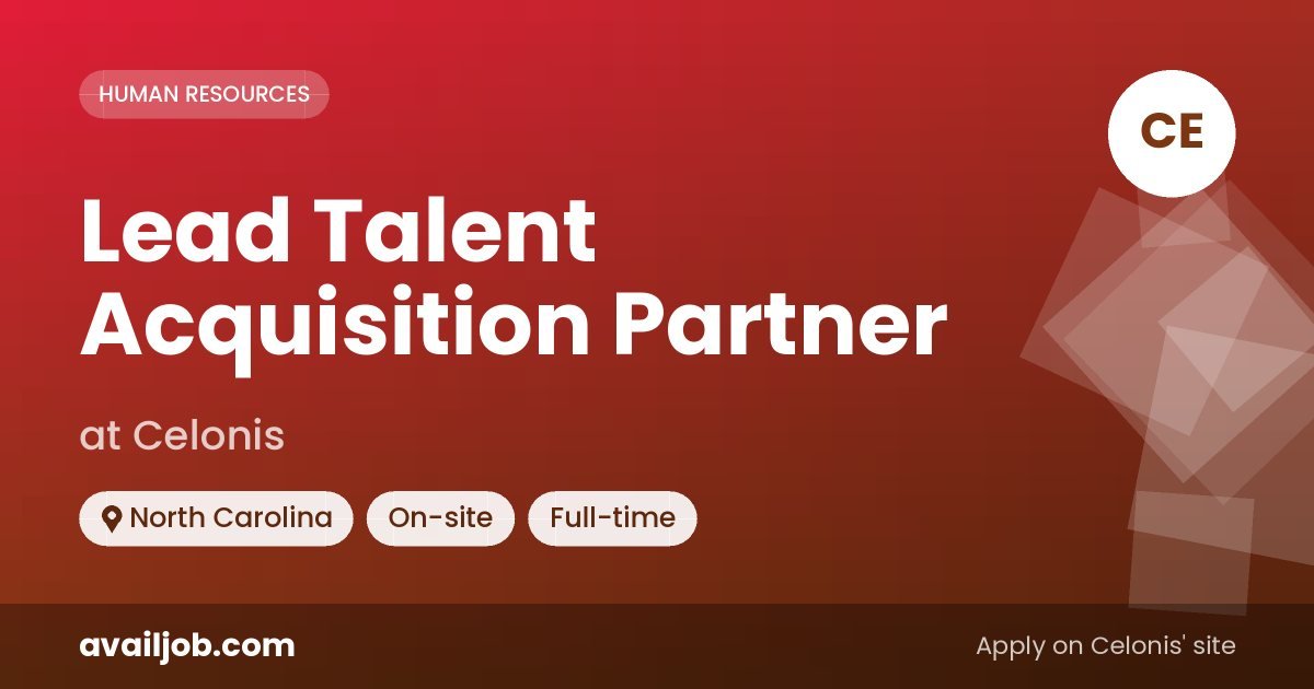 Lead Talent Acquisition Partner job at Celonis in North Carolina