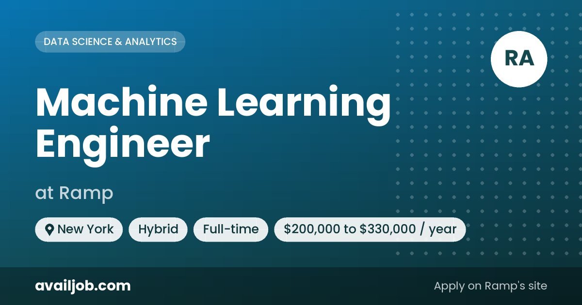 Machine Learning Engineer job at Ramp in New York