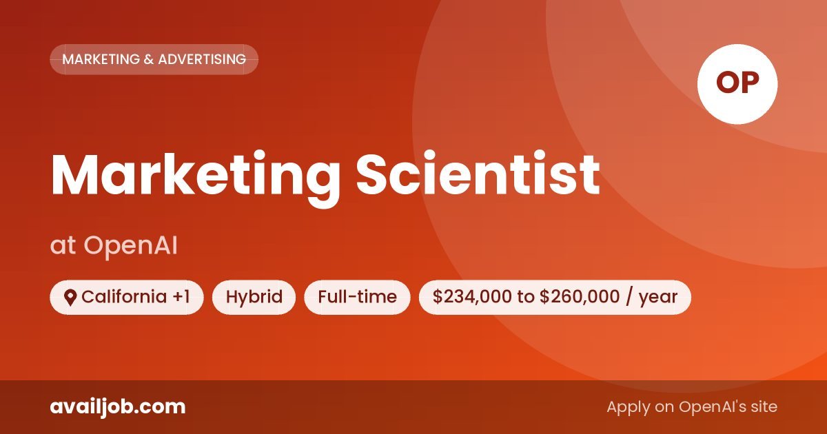 Marketing Scientist job at OpenAI in California