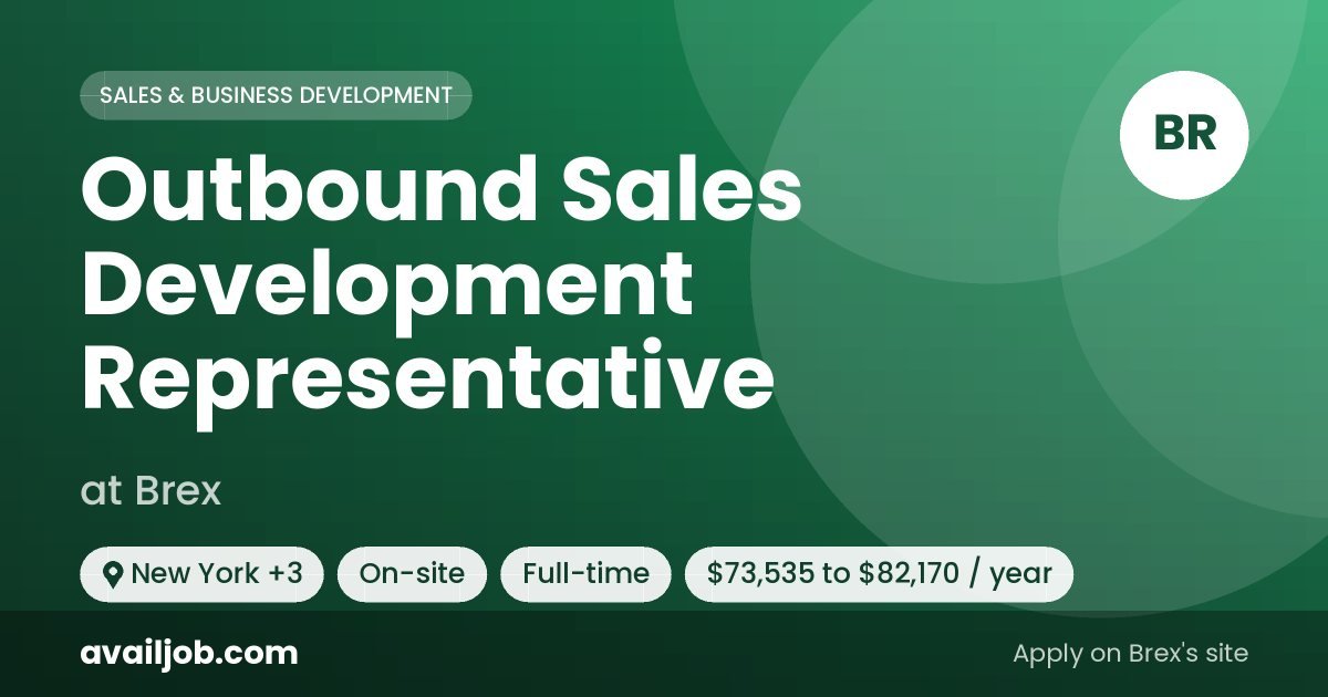 Outbound Sales Development Representative job at Brex in New York
