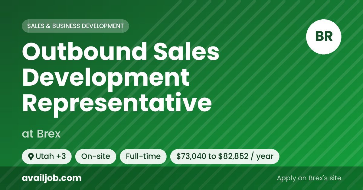Outbound Sales Development Representative job at Brex in Utah