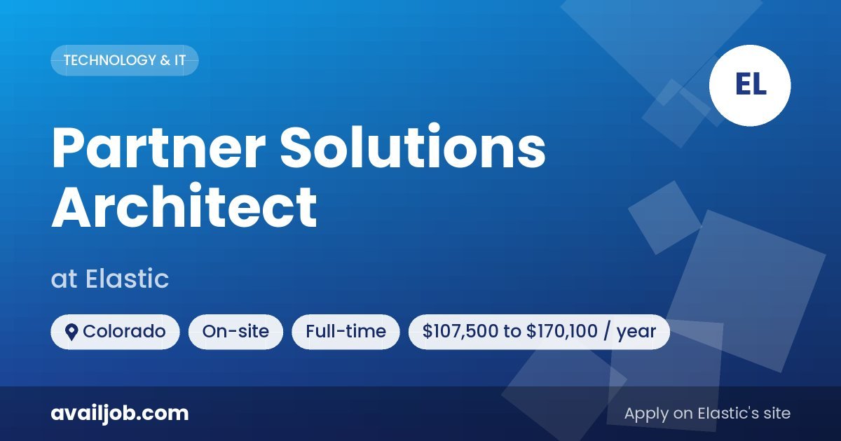 Partner Solutions Architect job at Elastic in Colorado