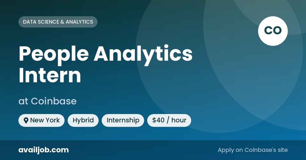 People Analytics Intern job at Coinbase in New York
