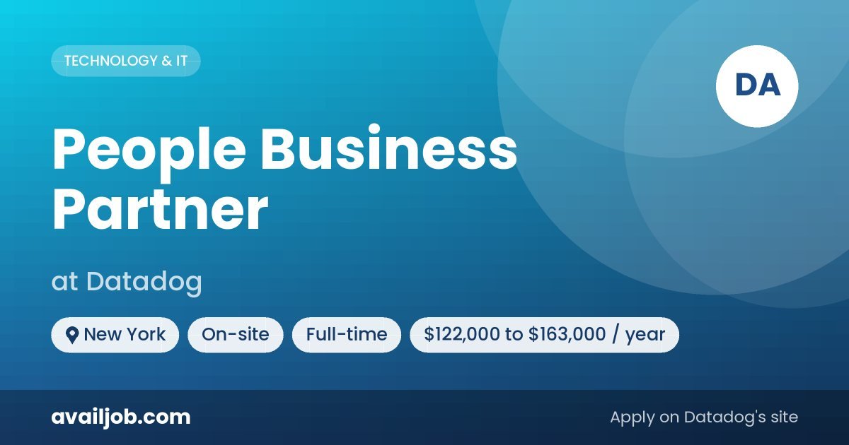 People Business Partner job at Datadog in New York