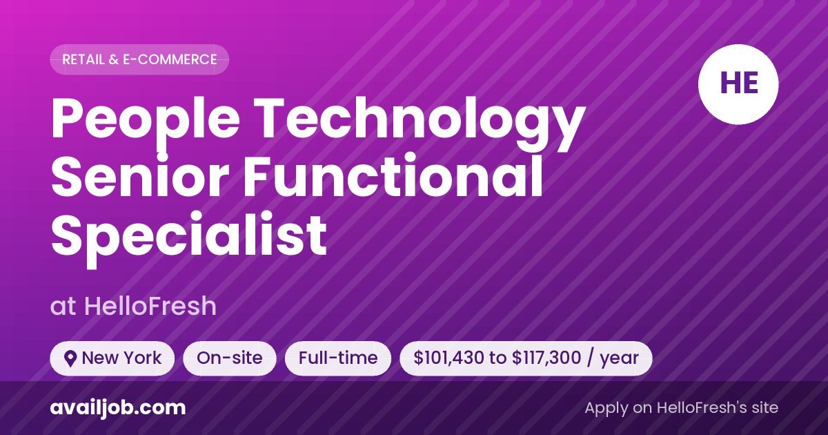 People Technology Senior Functional Specialist job at HelloFresh in New York