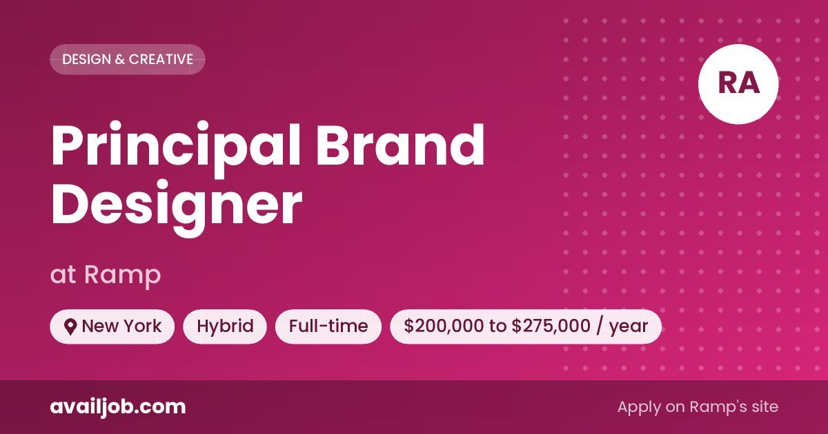 Principal Brand Designer job at Ramp in New York