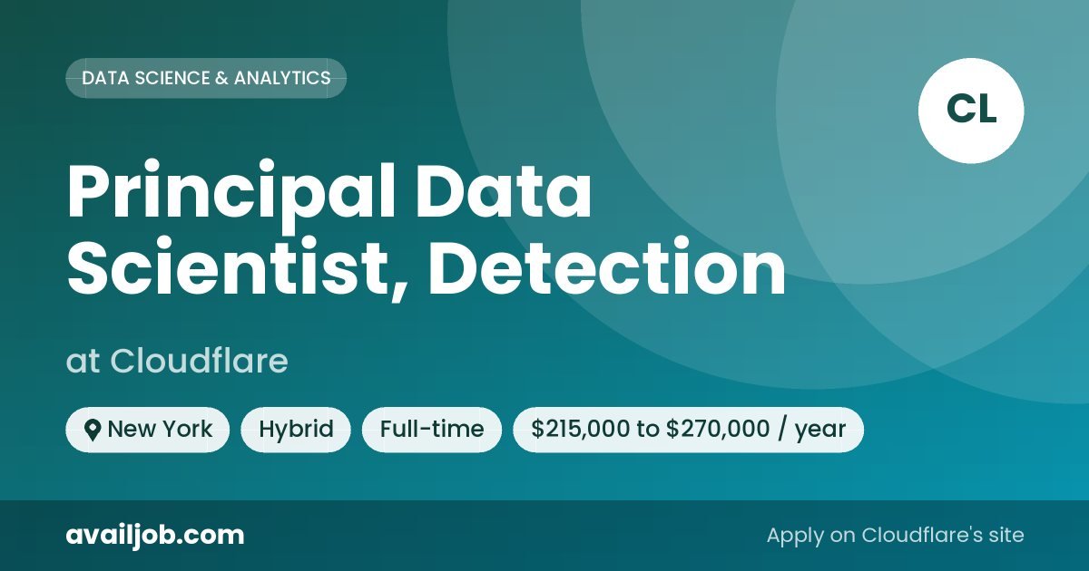 Principal Data Scientist, Detection job at Cloudflare in New York