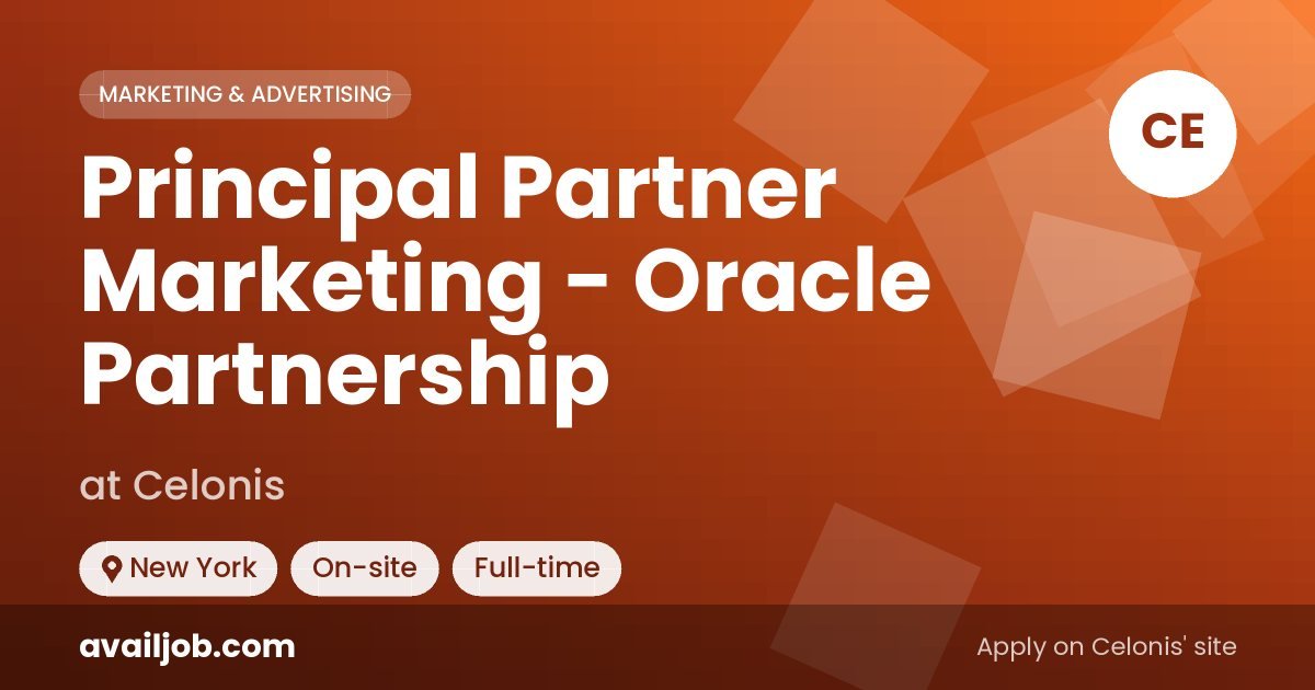 Principal Partner Marketing - Oracle Partnership job at Celonis in New York