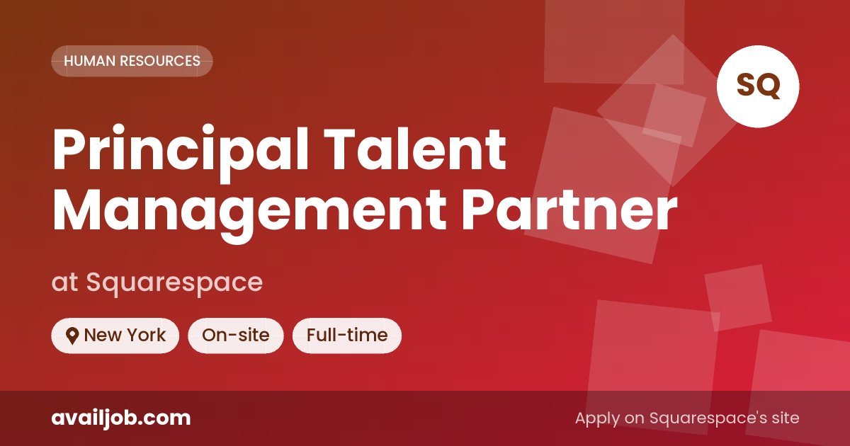 Principal Talent Management Partner job at Squarespace in New York