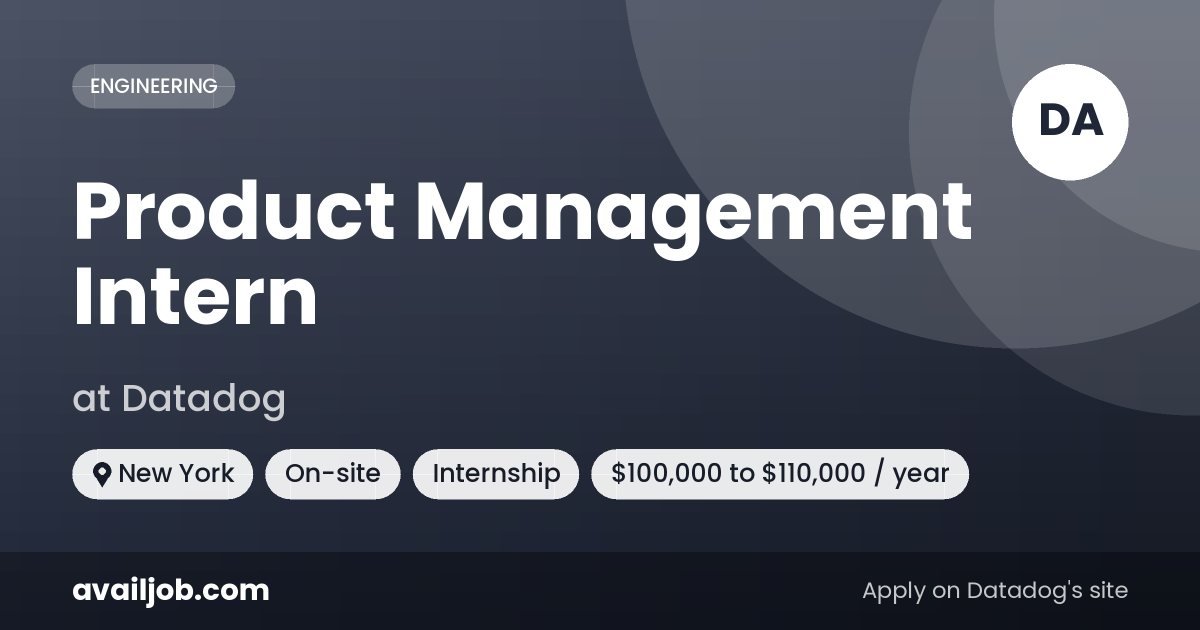 Product Management Intern job at Datadog in New York