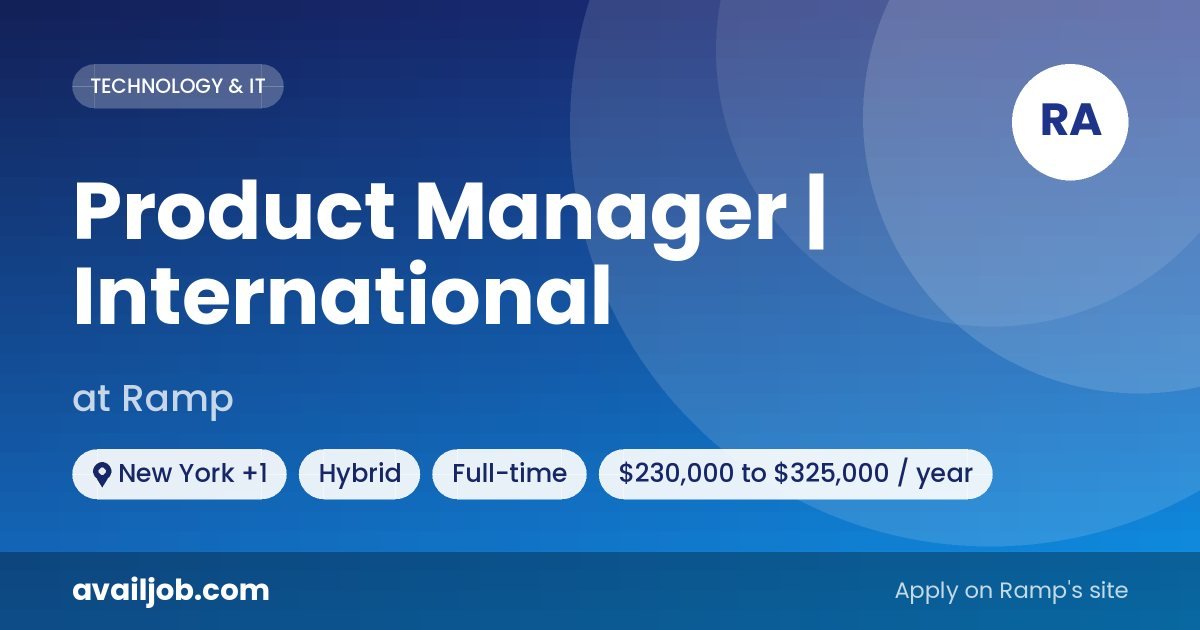 Product Manager | International job at Ramp in New York