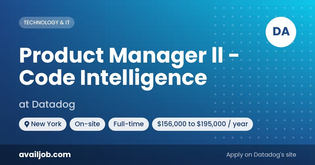 Product Manager ll - Code Intelligence job at Datadog in New York