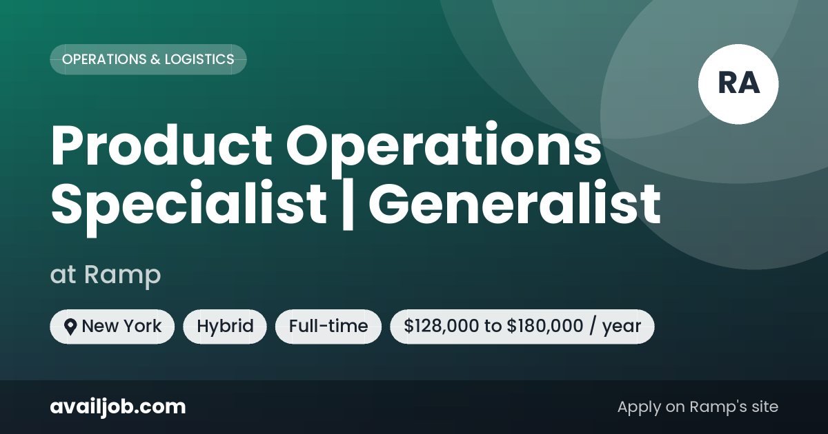 Product Operations Specialist | Generalist job at Ramp in New York