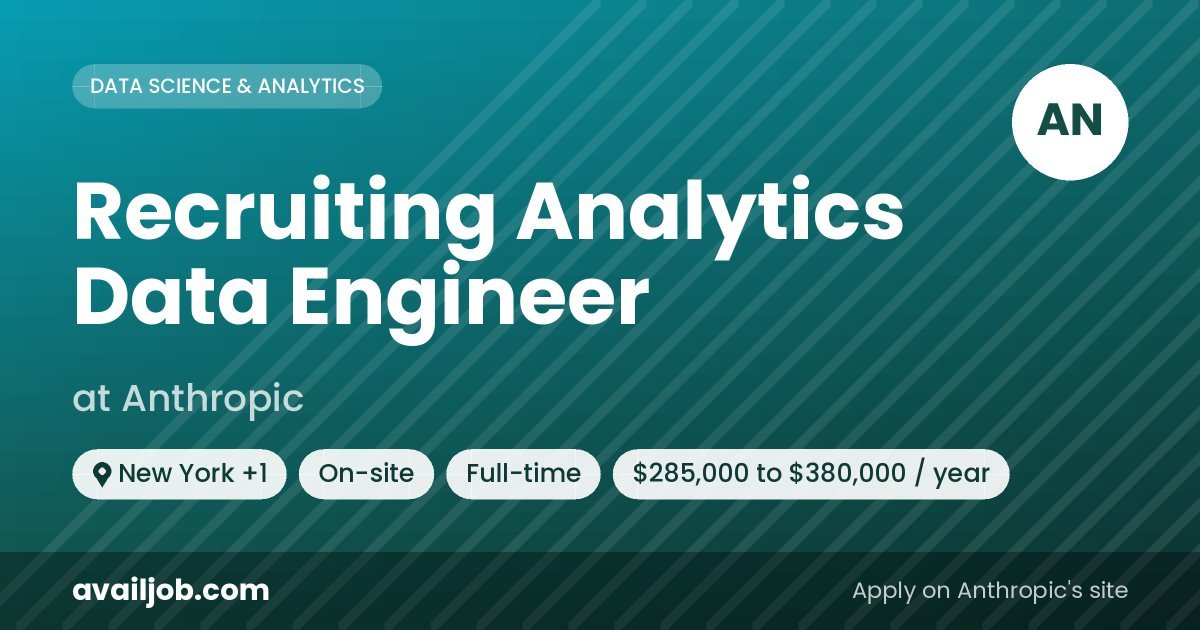 Recruiting Analytics Data Engineer job at Anthropic in New York
