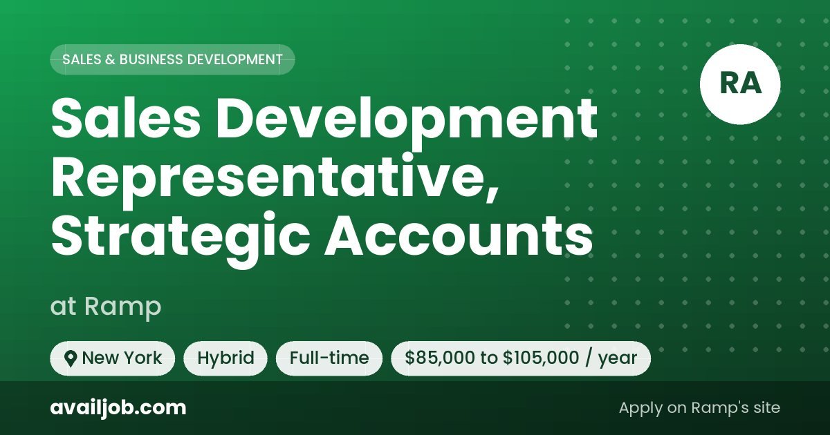 Sales Development Representative, Strategic Accounts job at Ramp in New York