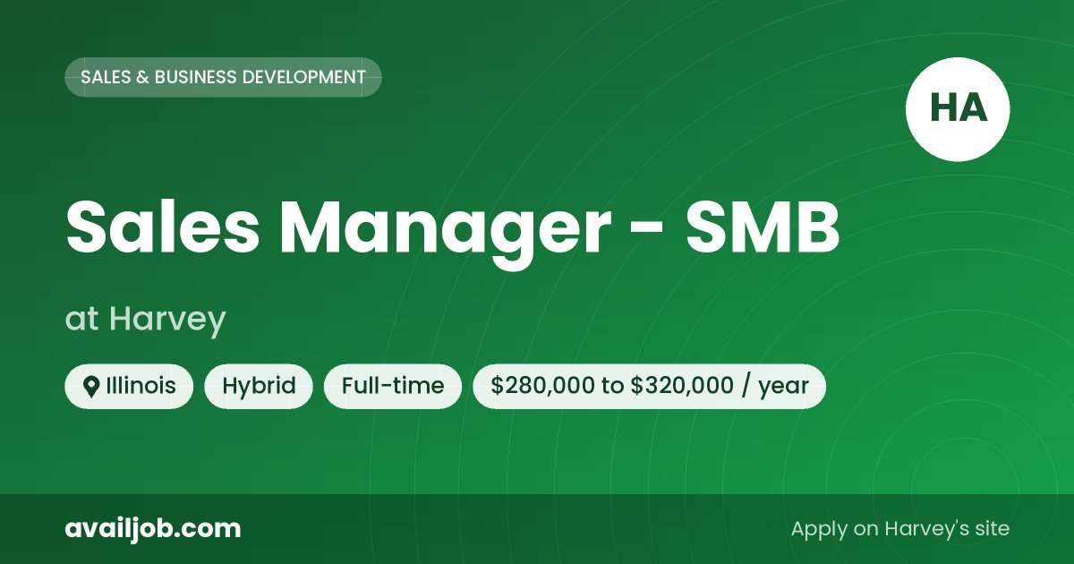 Sales Manager - SMB job at Harvey in Illinois