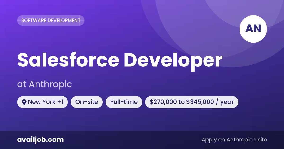 Salesforce Developer job at Anthropic in New York