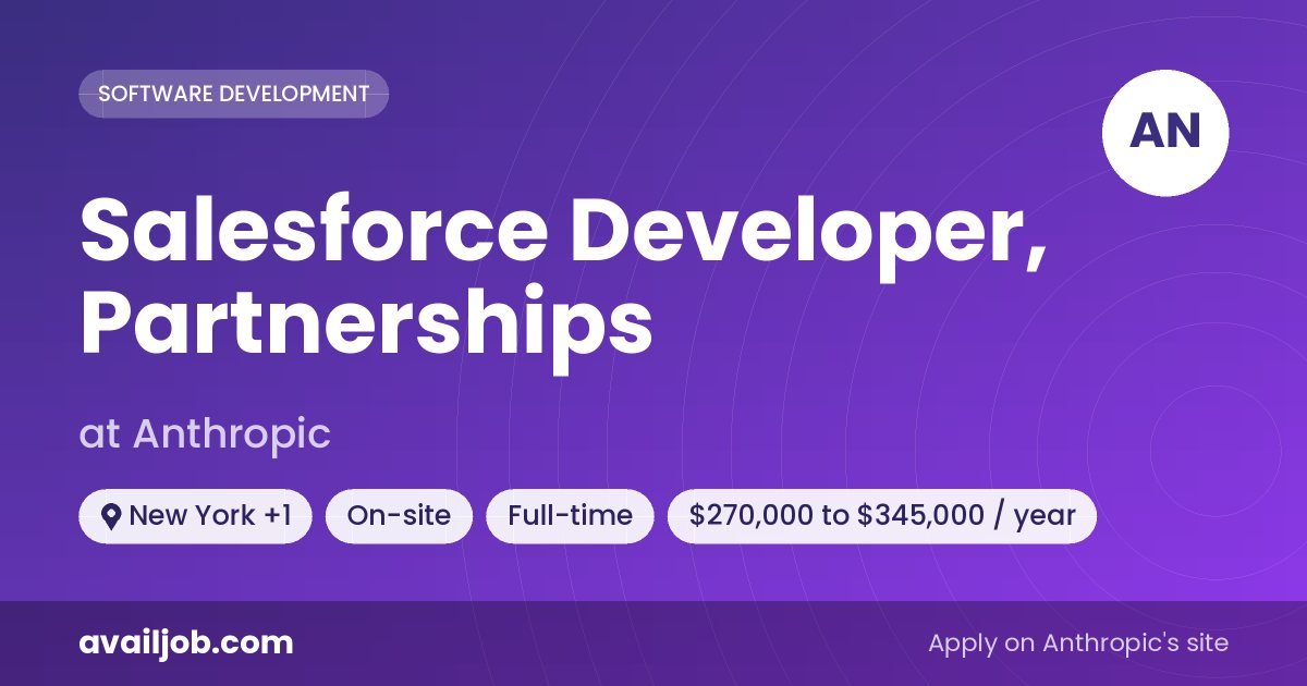 Salesforce Developer, Partnerships job at Anthropic in New York