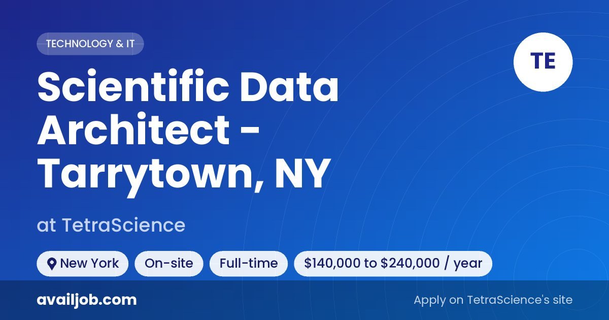 Scientific Data Architect - Tarrytown, NY job at TetraScience in New York