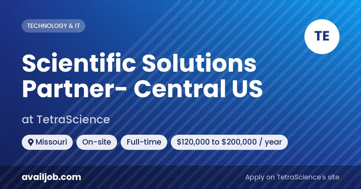 Scientific Solutions Partner- Central US job at TetraScience in Missouri