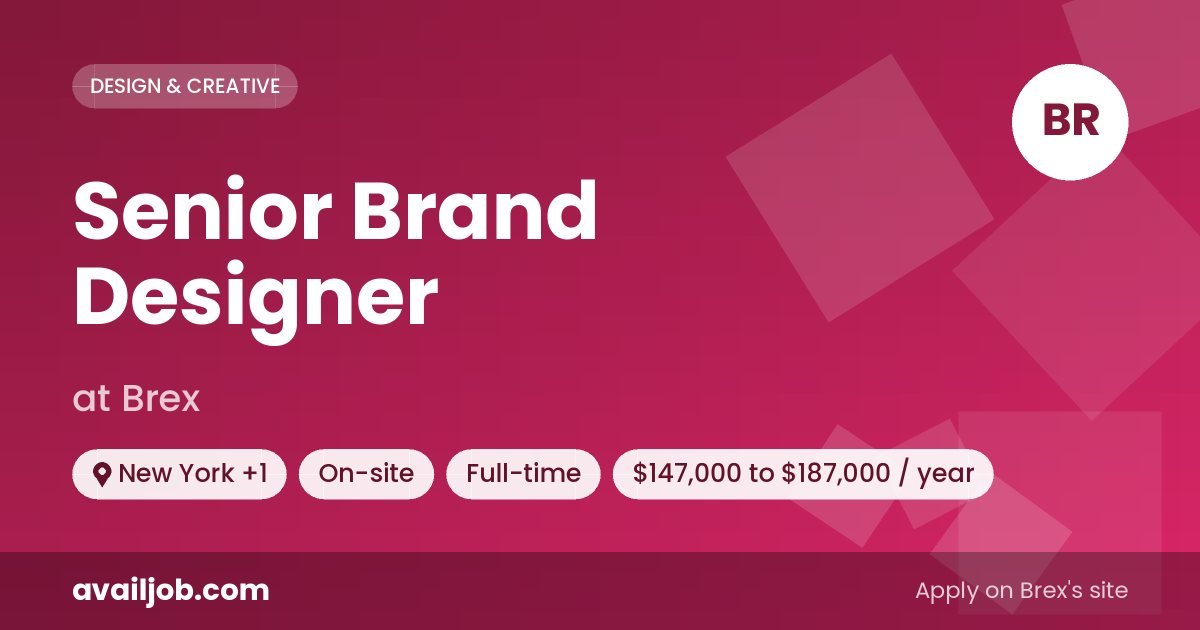 Senior Brand Designer job at Brex in New York