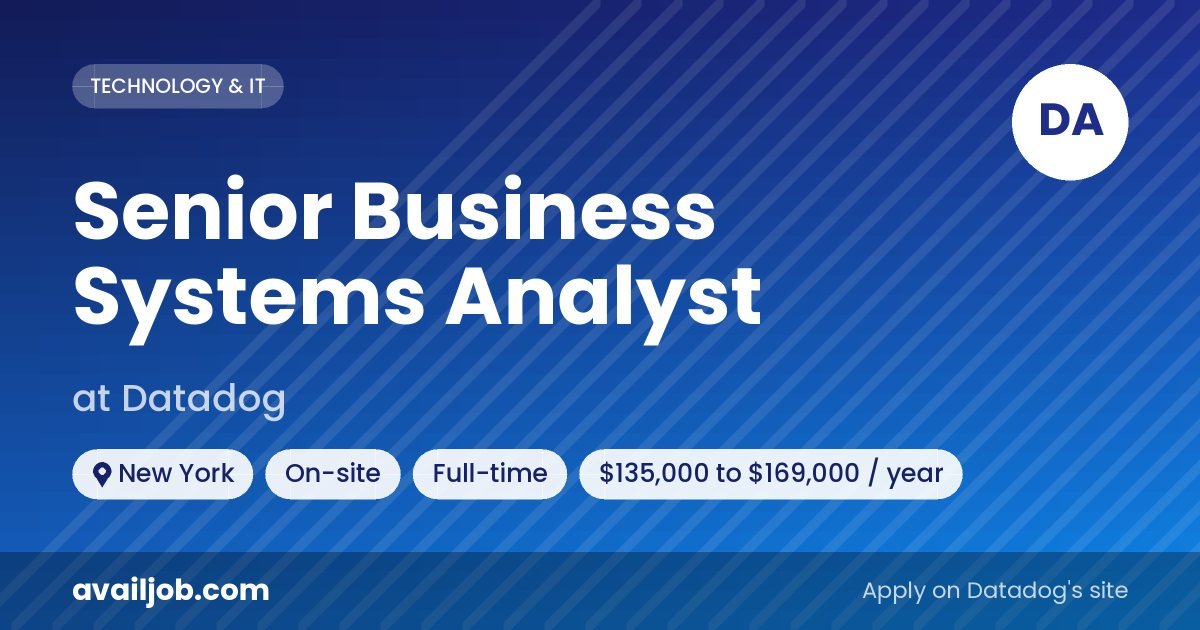 Senior Business Systems Analyst job at Datadog in New York