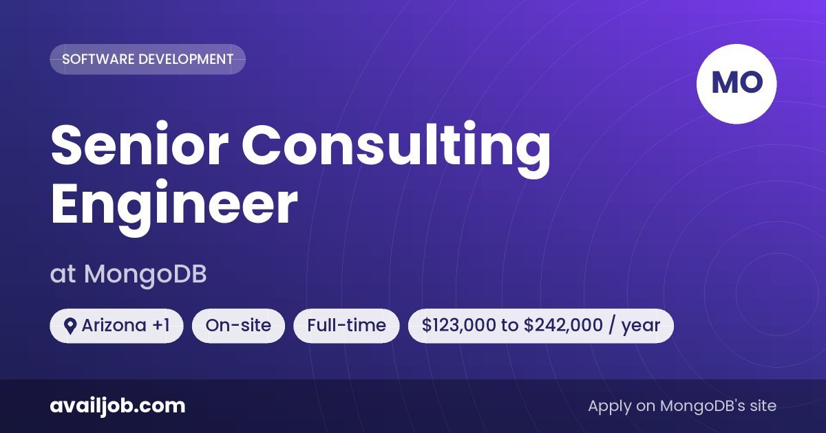 Senior Consulting Engineer job at MongoDB in Arizona