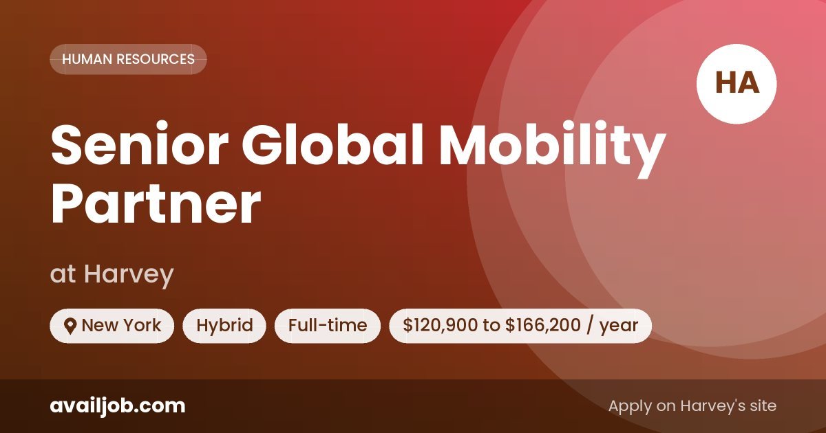 Senior Global Mobility Partner job at Harvey in New York