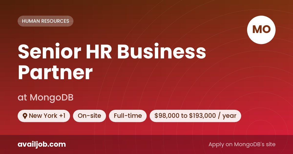 Senior HR Business Partner job at MongoDB in New York