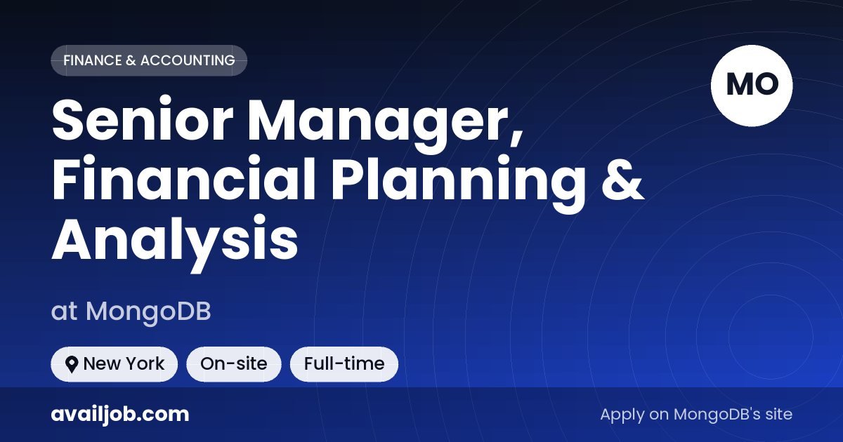 Senior Manager, Financial Planning & Analysis job at MongoDB in New York