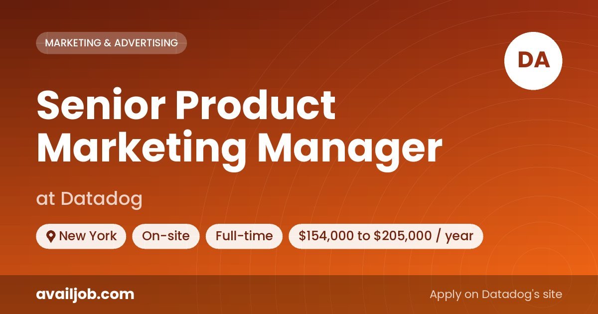 Senior Product Marketing Manager job at Datadog in New York