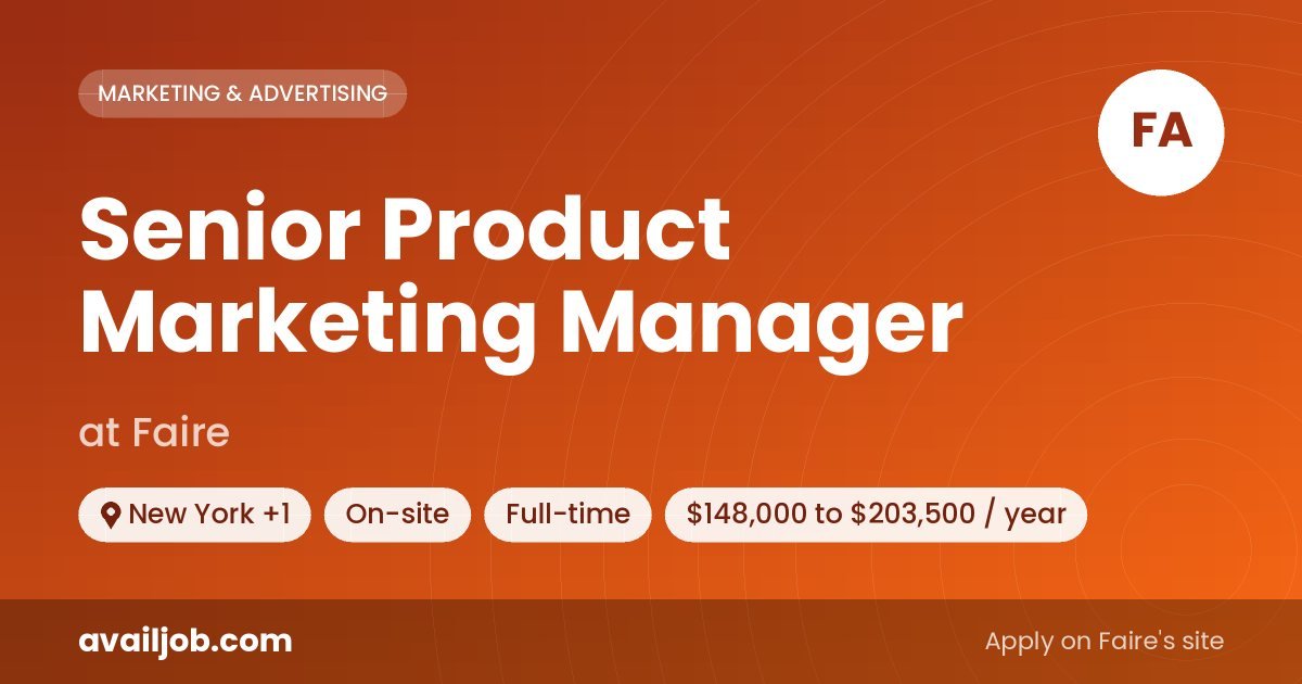 Senior Product Marketing Manager job at Faire in New York