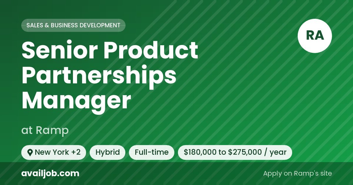 Senior Product Partnerships Manager job at Ramp in New York