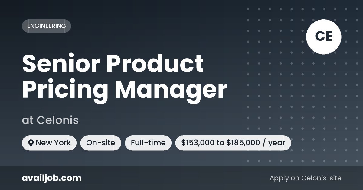 Senior Product Pricing Manager job at Celonis in New York