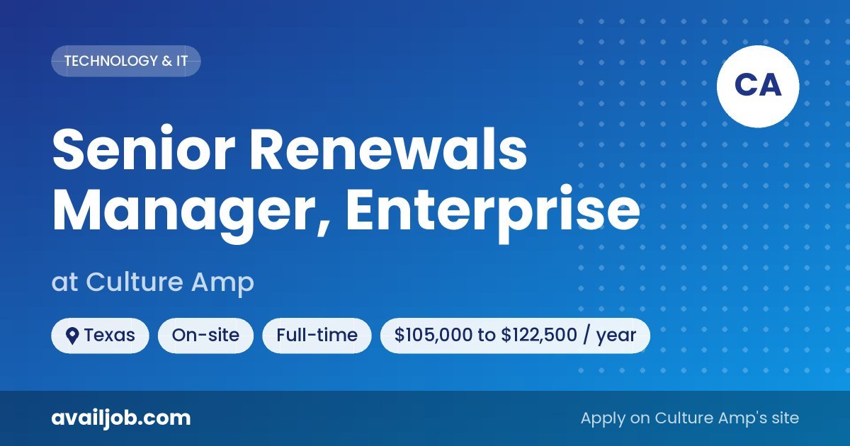Senior Renewals Manager, Enterprise job at Culture Amp in Texas