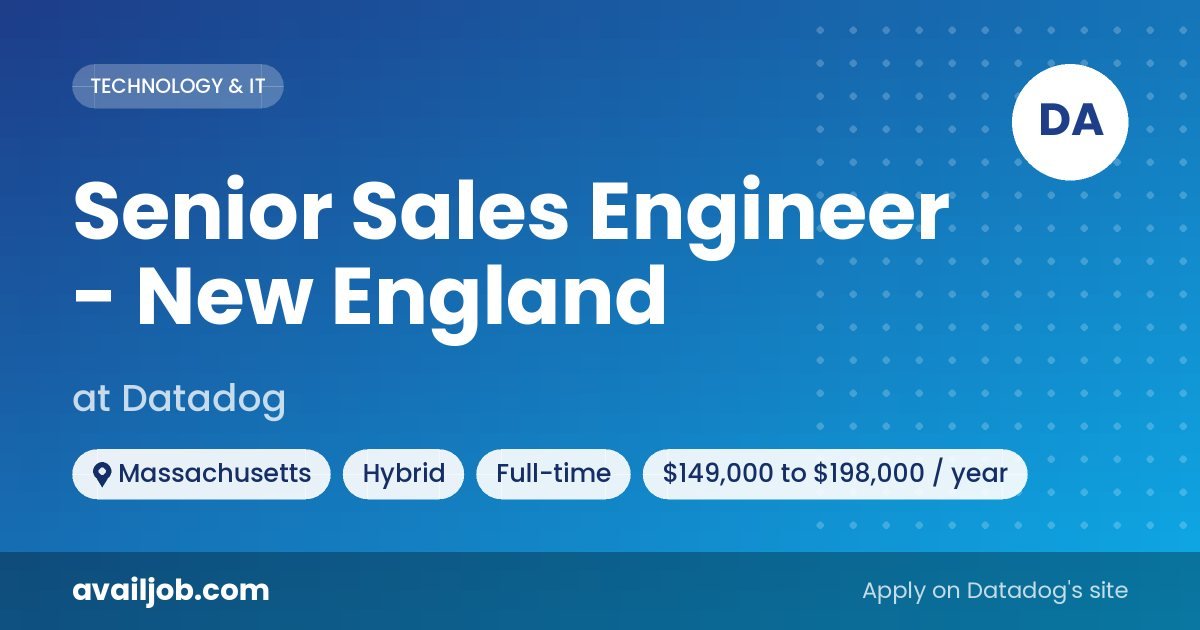Senior Sales Engineer - New England job at Datadog in Massachusetts
