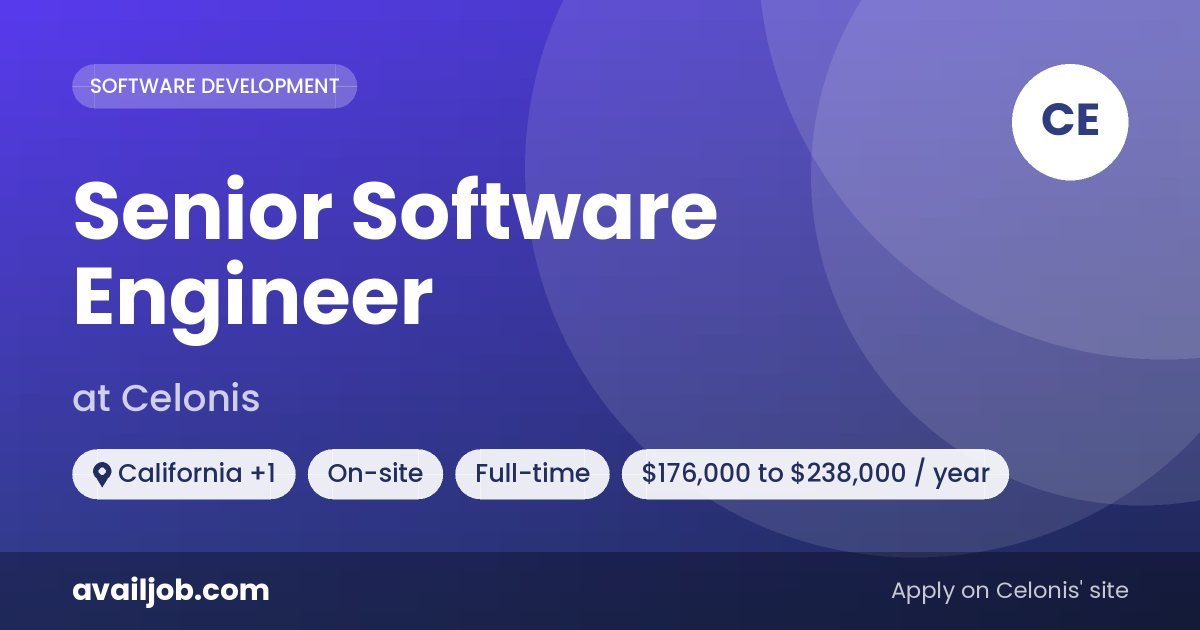 Senior Software Engineer job at Celonis in California