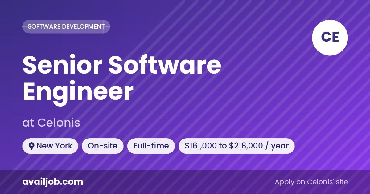 Senior Software Engineer job at Celonis in New York