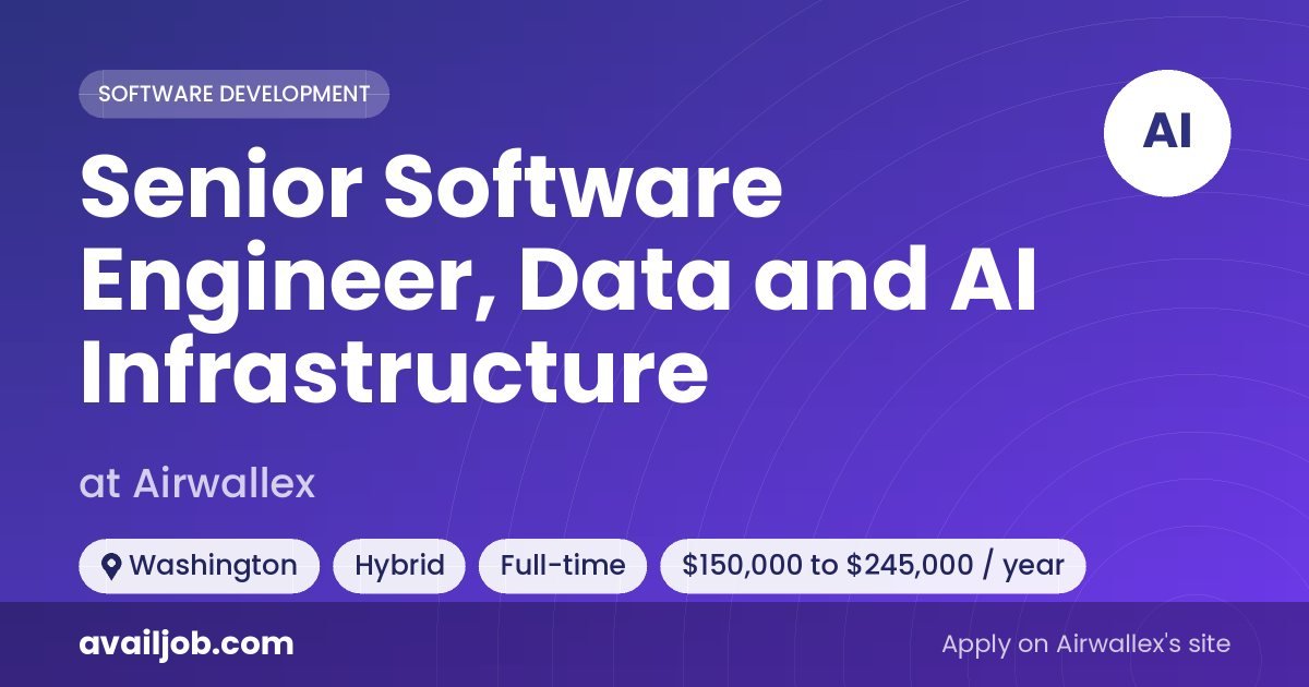 Senior Software Engineer, Data and AI Infrastructure job at Airwallex in Washington