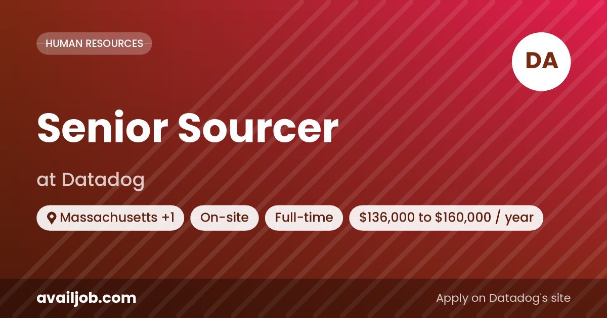 Senior Sourcer job at Datadog in Massachusetts