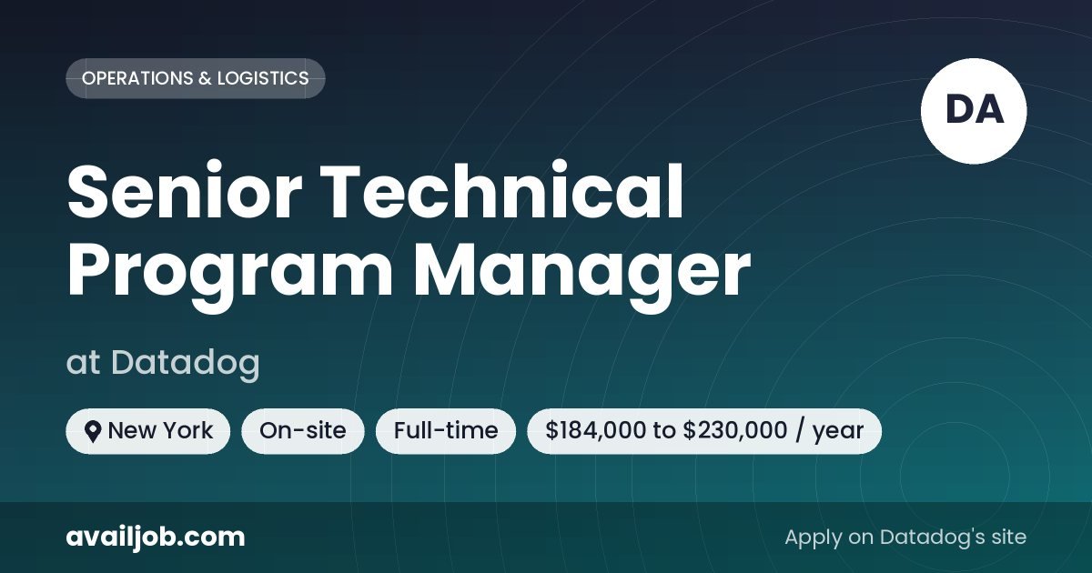 Senior Technical Program Manager job at Datadog in New York