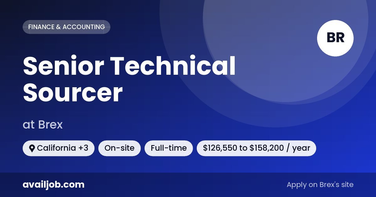Senior Technical Sourcer job at Brex in California