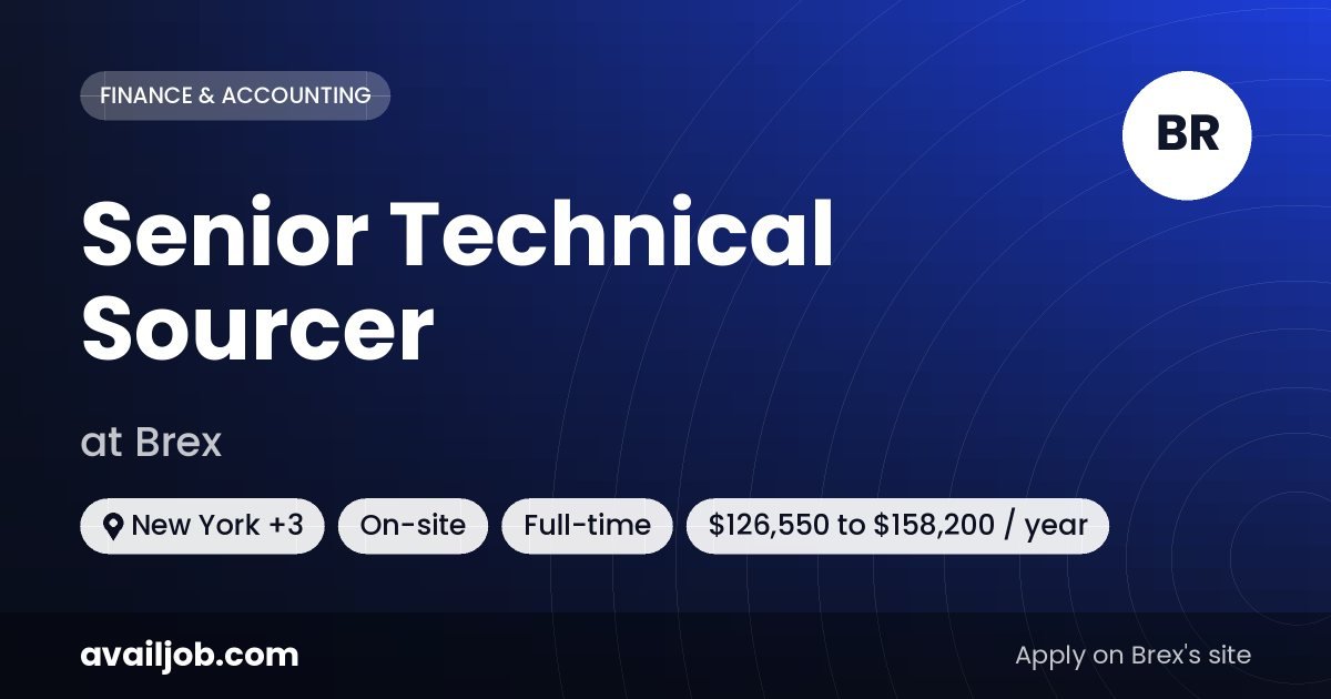 Senior Technical Sourcer job at Brex in New York