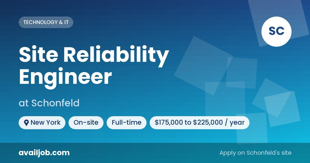 Site Reliability Engineer job at Schonfeld in New York