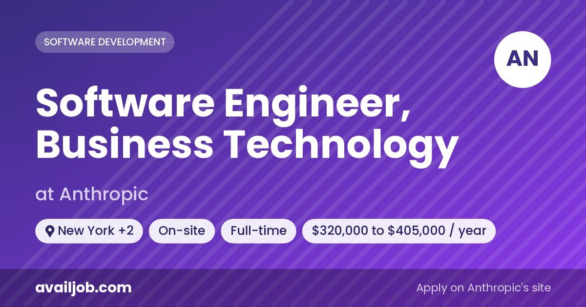 Software Engineer, Business Technology job at Anthropic in New York