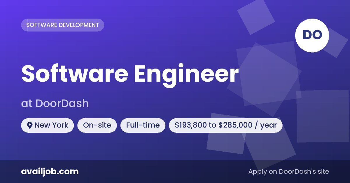 Software Engineer job at DoorDash in New York