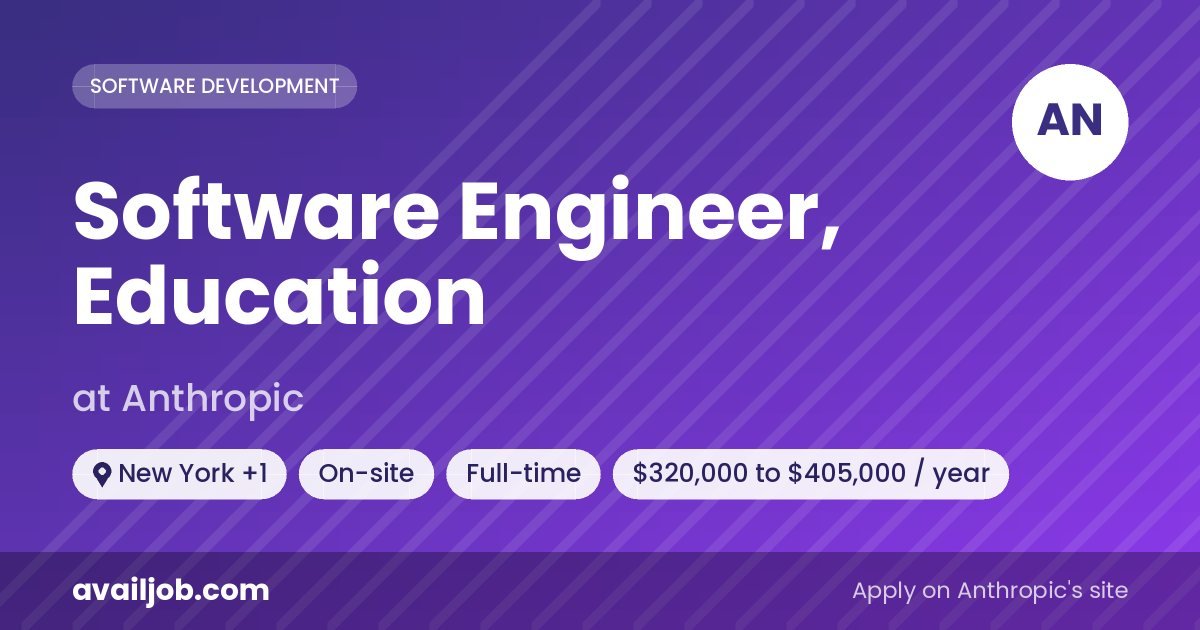 Software Engineer, Education job at Anthropic in New York