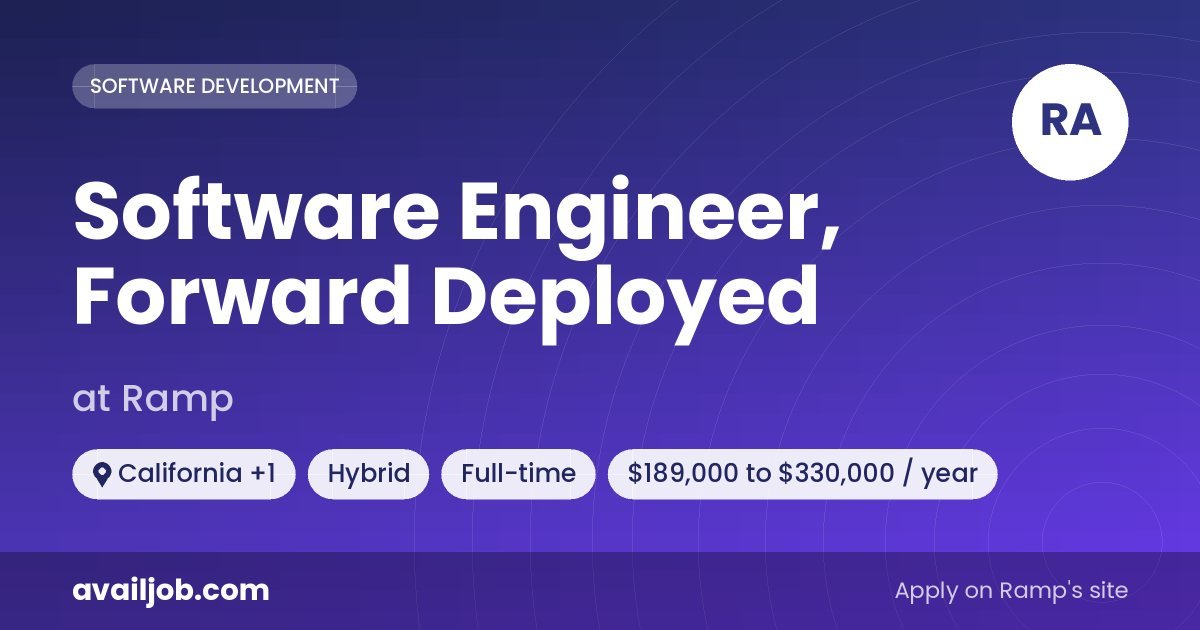 Software Engineer, Forward Deployed job at Ramp in California